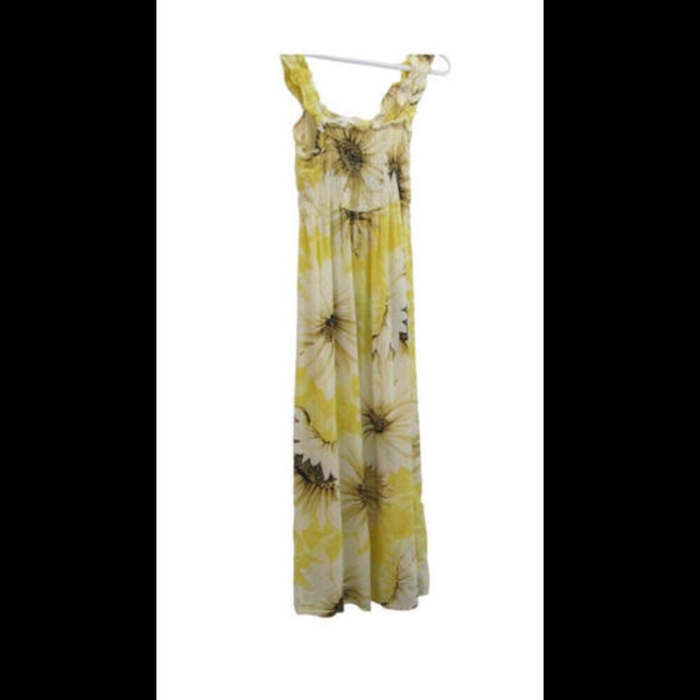 HM Mama Maternity Womens Yellow Floral Sleeveless Summer Sundress Size Medium